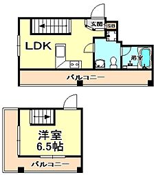 甲南オーキッド 6階1LDKの間取り