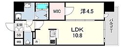 ソルテラス神戸栄町通 1LDKの間取図画像