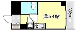 アルテハイム神戸県庁前 4階ワンルームの間取り