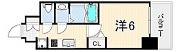 プレサンス神戸水木通ルミエス 6階1Kの間取り