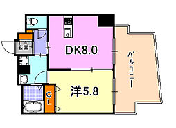 アスヴェルみなと元町OCEANFRONT 11階1DKの間取り