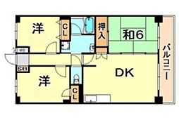 JR東海道・山陽本線 摂津本山駅 徒歩7分の賃貸マンション 1階3DKの間取り