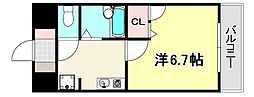 マンション望大明石町 5階1Kの間取り