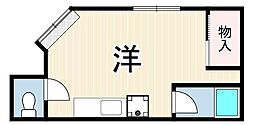 西上橘マンション2 ワンルームの間取図画像