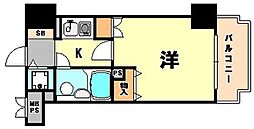 ライオンズマンション三宮東第2 1Kの間取図画像
