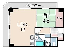SAINT甲子園口 1LDKの間取図画像