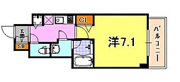 アスヴェル神戸ハーバーサイド 1Kの間取図画像