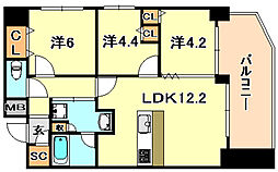 サムティグランツ神戸 3LDKの間取図画像
