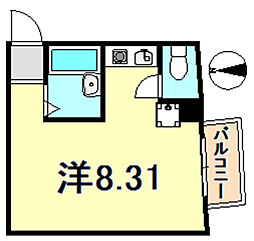 グランディア北野異人館通り ワンルームの間取図画像