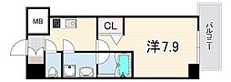 ラナップスクエア湊川公園 1Kの間取図画像