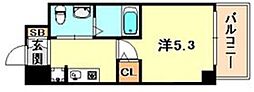 エスリード神戸WEST 1Kの間取図画像