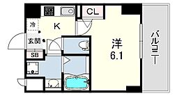 神戸国香通Futur 1Kの間取図画像