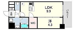 ソルテラスKOBE 1LDKの間取図画像