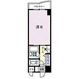 フォルティナドムス 1Kの間取図画像