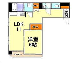 トーアハイツ 1LDKの間取図画像