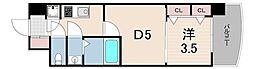 セレニテ神戸ミラクノール 2Kの間取図画像