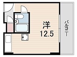 カサベラエステ三宮 ワンルームの間取図画像