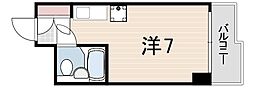 コスモプラザ三宮 ワンルームの間取図画像