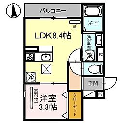 TheCross 1LDKの間取図画像