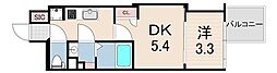 セレニテ神戸ミラク 2Kの間取図画像