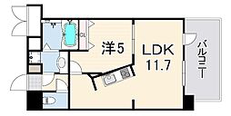 新神戸ヴィータ 1LDKの間取図画像