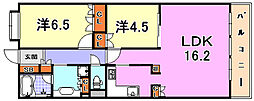 Urbanex三宮磯辺通 2LDKの間取図画像