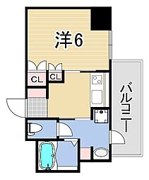 神戸元町Noah 1Kの間取図画像