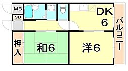 グランディアルネッサンス野崎通り 2DKの間取図画像