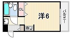 ダイドーメゾン三宮東 ワンルームの間取図画像