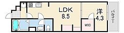 リブリ・中山手 1LDKの間取図画像