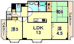 グランディア六甲LEGEND 3LDKの間取図画像
