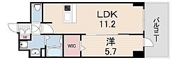 プレサンス神戸セレスティア 1LDKの間取図画像