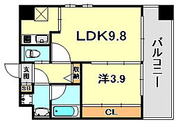 アーバネックス神戸水木通 1LDKの間取図画像
