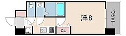 セレニテ神戸ミラクノール 1Kの間取図画像