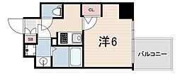 エスリード神戸三宮ヒルズ 1Kの間取図画像