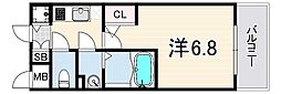 エスリードレジデンス神戸三宮 1Kの間取図画像