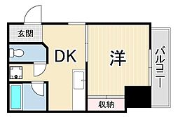 湊川パークサイド 1DKの間取図画像