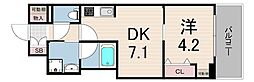 レオンコンフォート神戸駅前 1DKの間取図画像