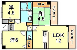 エリム摩耶 3LDKの間取図画像