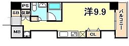 レジディア神戸磯上 ワンルームの間取図画像