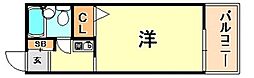 ヴェルドール王子公園 1Kの間取図画像