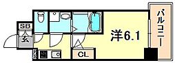 エスリード神戸兵庫駅マリーナスクエア 1Kの間取図画像