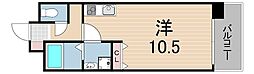 WillDo三宮イースト ワンルームの間取図画像