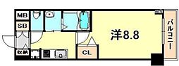 MJC神戸ハーバーウエスト 1Kの間取図画像