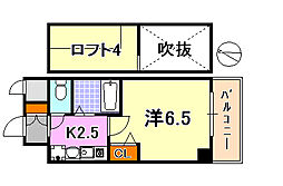エステムコート神戸県庁前3フィエルテ 1Kの間取図画像