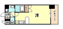 エスライズ新神戸 ワンルームの間取図画像