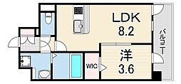 神戸市兵庫区東山町2丁目マンション 1LDKの間取図画像