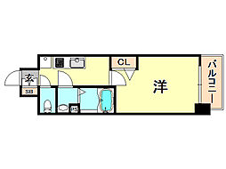 プレサンス兵庫ヴィアーレ 1Kの間取図画像
