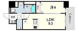 ESRISE神戸三宮山手通弐番館 1LDKの間取図画像