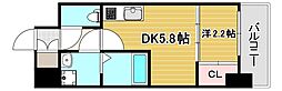 アドバンス神戸ラシュレ 1DKの間取図画像